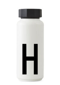 アルネ・ヤコブセンの等温ボトル -  500 ml  - レターH白いデザインレターArne Jacobsen