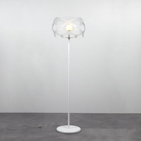 Nuclea lámpara de pie blanco satinado Emporio Roberto Giacomucci