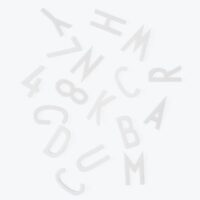 Ensemble de grands chiffres et lettres - par Arne Jacobsen / For Design Letters panneau blanc Designers Arne Jacobsen