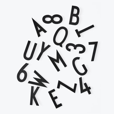 Set Cifre e Lettere Big - by Arne Jacobsen / Per pannello traforato di Design Letters Nero Design Letters Arne Jacobsen