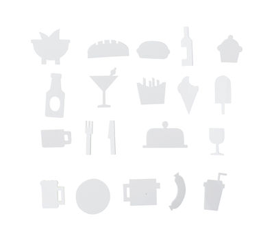 Set de symboles alimentaires - pour panneau perforé White Design Letters