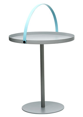 Mesa de centro baja para café / Manija integrada - H 48 cm Gris | Cartas de diseño turquesa