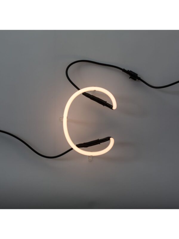 Neon Art Wall Lamp - Letter C White Seletti Selab