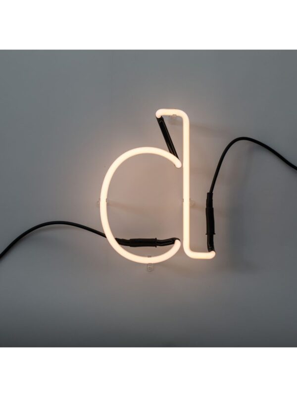 Neon Art Wall Lamp - Letter D White Seletti Selab