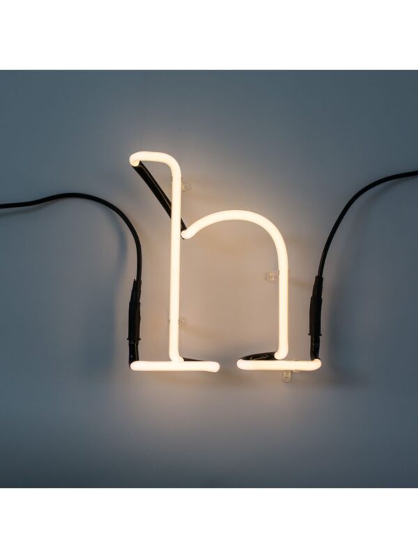 Neon Art Wall Lamp - Letter H White Seletti Selab
