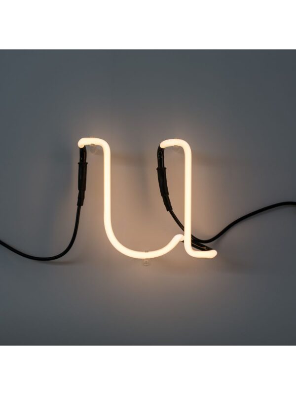 Neon Art Wall Lamp - Επιστολή U White Seletti Selab