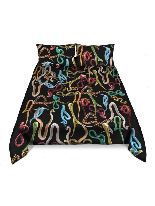 Toiletpaper Bedding - Snakes - 240 x 220 Multicolor | Black Seletti Maurizio Cattelan | Pierpaolo Ferrari