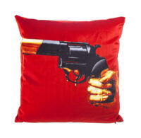Toiletpaper cushion - Revolver - 50 x 50 cm Multicolor | Orange Seletti Maurizio Cattelan | Pierpaolo Ferrari