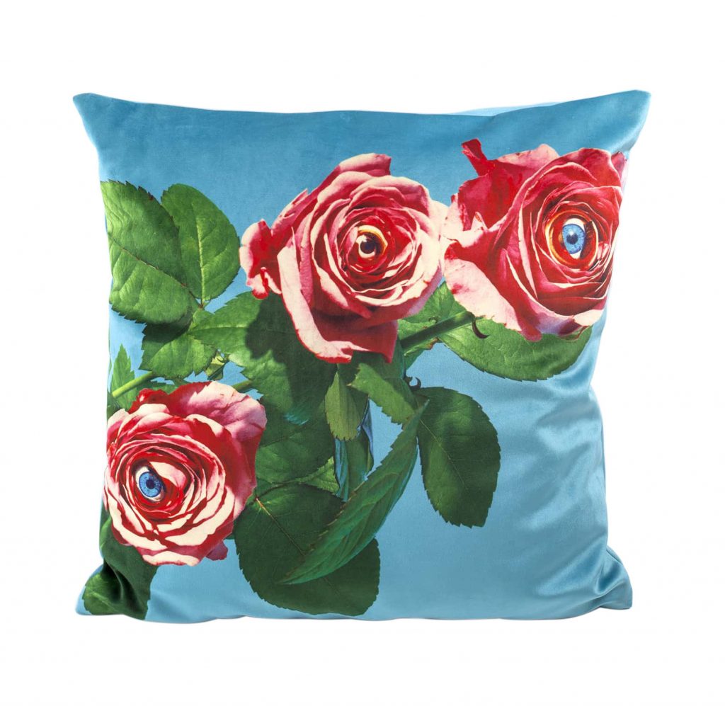 Cuscino Toiletpaper - Roses - 50 x 50 cm Multicolore|Azzurro Seletti Maurizio Cattelan|Pierpaolo Ferrari