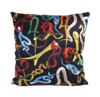 Cushion Toiletpaper - Snakes - 50 x 50 cm Multicolor | Black Seletti Maurizio Cattelan | Pierpaolo Ferrari