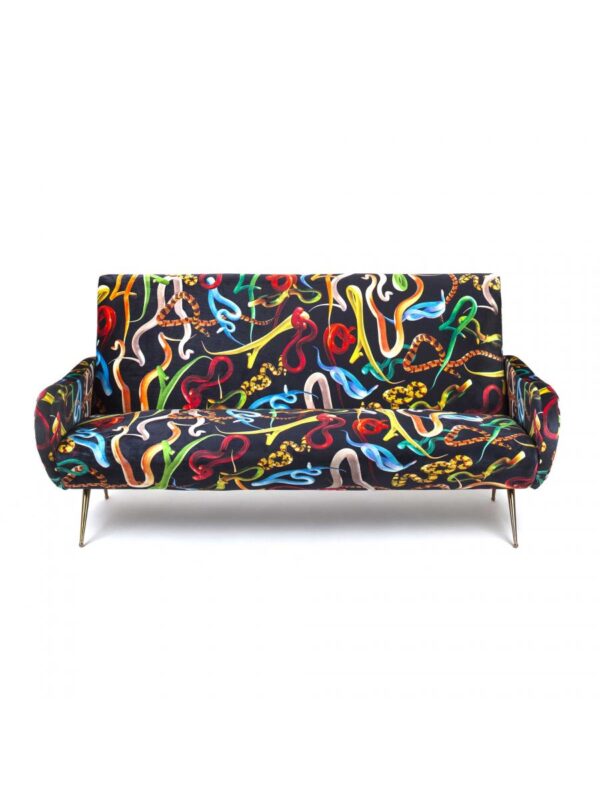 Toiletpaper Sofa - Snakes by Seletti Multicolored | Seletti Black Maurizio Cattelan | Pierpaolo Ferrari