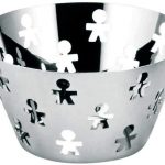 Cestino Di Design Alessi Girotondo AKK04, Acciaio Inox 18/10 Lucido, Con Decoro Traforato, Diametro 20,5 Cm