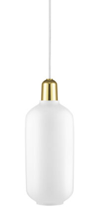Amp Large Suspension Lamp - Ø 11,2 x H 26 cm Brass | White Normann Copenhagen Simon Legald
