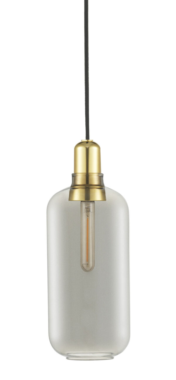 Lampada A Sospensione Amp Large - Ø 11,2 x H 26 cm Ottone|Grigio fumo Normann Copenhagen Simon Legald