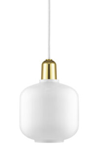 Amp Small Suspension Lamp - Ø 14 x H 17 cm Brass | White Normann Copenhagen Simon Legald