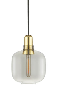 Amp Small Suspension Lamp - Ø 14 x H 17 cm Brass | Smoke gray Normann Copenhagen Simon Legald