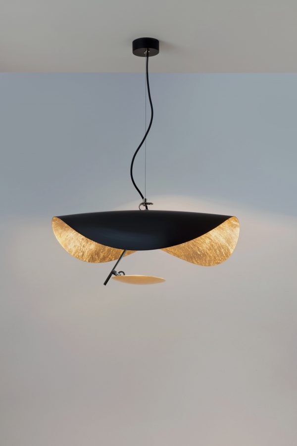 Lampada A Sospensione Lederam Manta S1 / LED - Ø 60 cm Nero|Rame Catellani & Smith Enzo Catellani