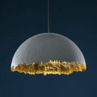 PostKrisi 49 Suspension Lamp - / Ø 80 cm White | Gold Catellani & Smith Enzo Catellani