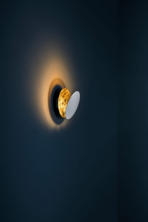 Lampada Da Parete Lederam W - / LED - 2 dischi Ø 25 cm Bianco|Oro Catellani & Smith Enzo Catellani