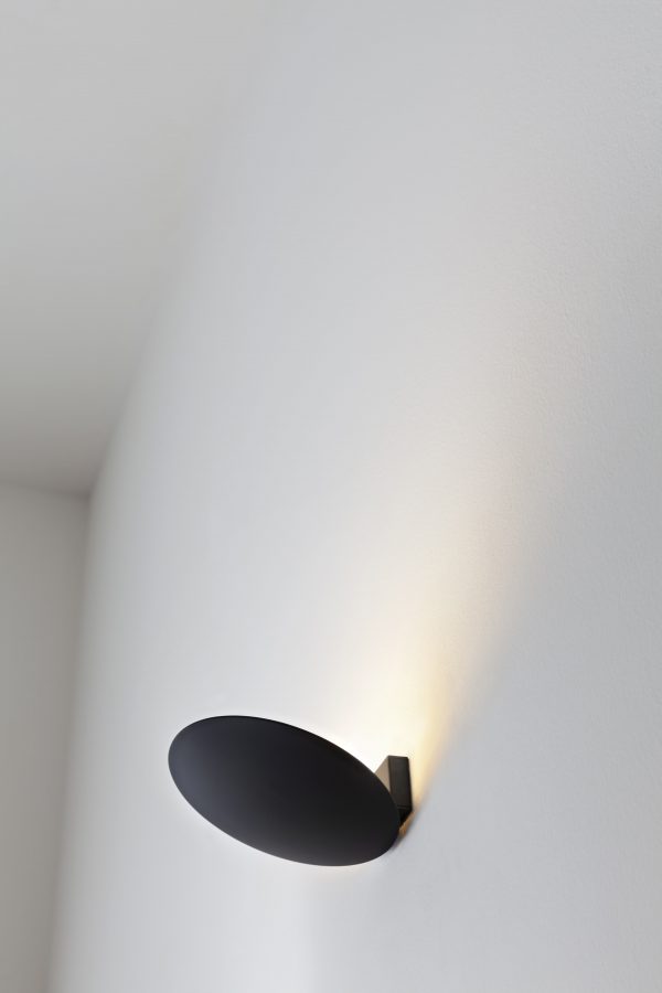 Λάμπα τοίχου Lederam WF / LED - 1 σταθερός δίσκος Ø 17 cm Black Catellani & Smith Enzo Catellani