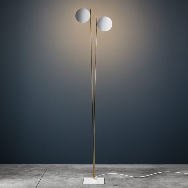 Lederam Φωτιστικό δαπέδου F2 - / LED - H 198 cm Λευκό | Catellani & Smith Gold Enzo Catellani