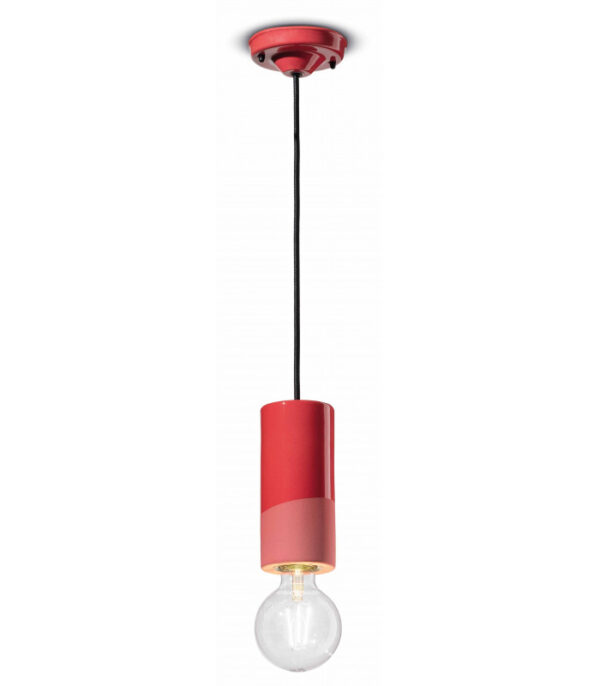 Suspension Lamp PI C2501 Coral Red by Ferroluce 1