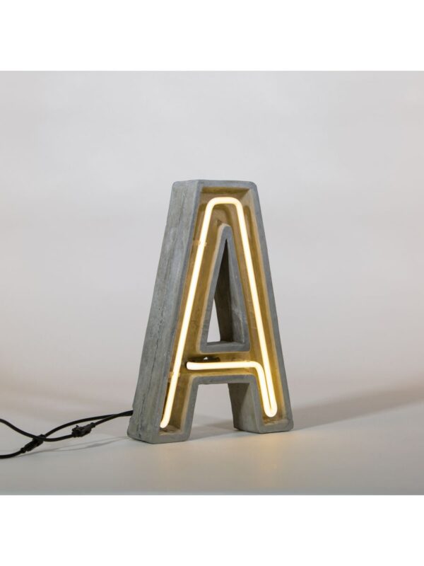 Lampada da Tavolo Alphacrete - Lettera A Bianco|Grigio|Cemento Seletti BBMDS