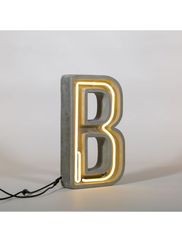 Lampada da Tavolo Alphacrete - Lettera B Bianco|Grigio|Cemento Seletti BBMDS