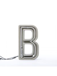 Alphacrete Table Lamp - Letter B White | Gray | Seletti BBMDS Cement