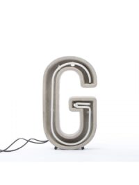 Alphacrete Table Lamp - Letter G White | Gray | Concrete Seletti BBMDS