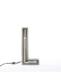 Alphacrete Table Lamp - Letter L White | Gray | Concrete Seletti BBMDS