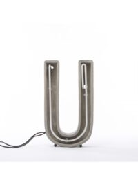 Светилка за табела со алкафрет - бело писмо U | сива | Селети BBMDS цемент