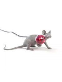 Mouse Lie Down Table Lamp # 3 - Seletti Grey Lying Mouse Marcantonio Raimondi Malerba