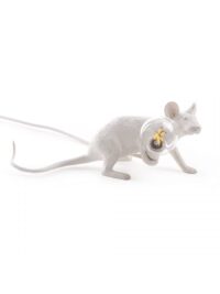 Lámpara de mesa Mouse Lie Down # 3 Blanca alargada Mickey Mouse Seletti Marcantonio Raimondi Malerba