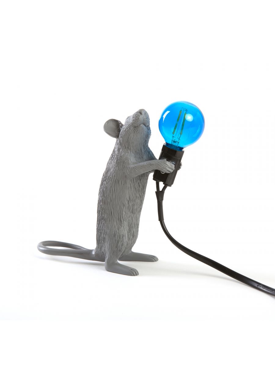 Lampada da Tavolo Mouse Standing #1 - Topo in piedi Grigio Seletti Marcantonio Raimondi Malerba