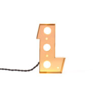 Table Lamp Caractère Wall Lamp - Letter L Shiny Gold Seletti Selab | Studio Badini Creatim
