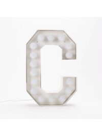 Vegaz Floor Lamp - Letter C - H 60 cm White Seletti Selab