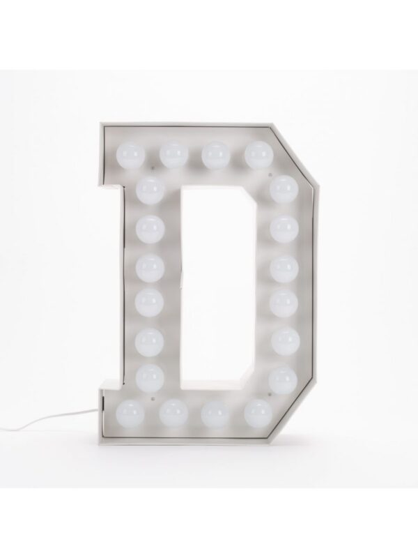 Lampada da Terra Vegaz - Lettera D - H 60 cm Bianco Seletti Selab