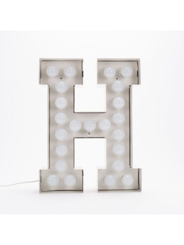 Lampada da Terra Vegaz - Lettera H - H 60 cm Bianco Seletti Selab