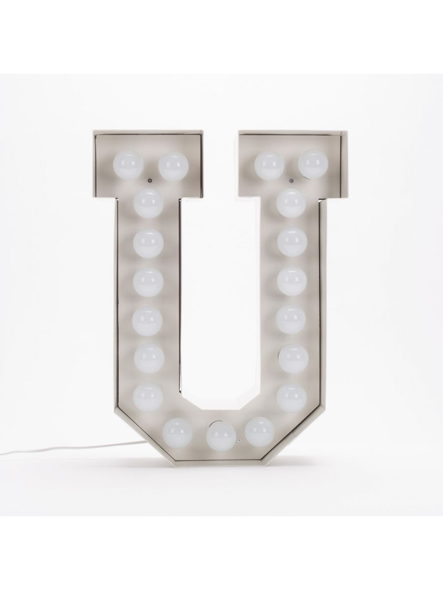 Lampada da Terra Vegaz - Lettera U - H 60 cm Bianco Seletti Selab