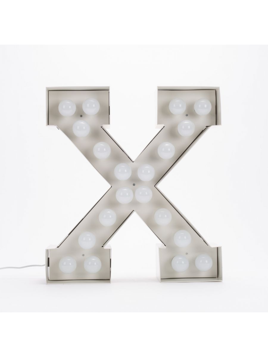 Lampada da Terra Vegaz - Lettera X - H 60 cm Bianco Seletti Selab