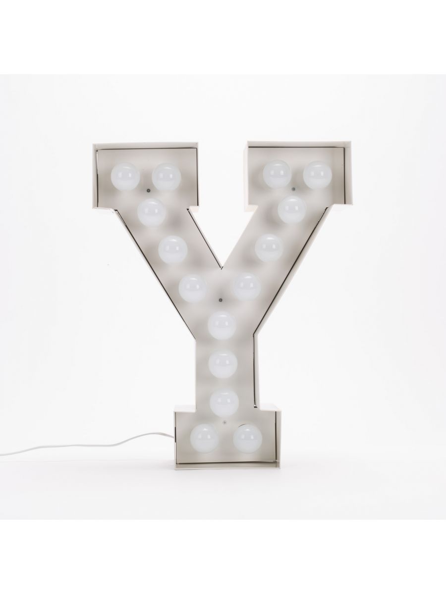 Lampada da Terra Vegaz - Lettera Y - H 60 cm Bianco Seletti Selab