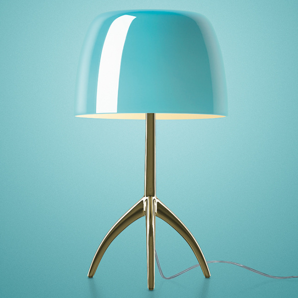 Lumiere TL L Champagne table lamp | turquoise Foscarini Rodolfo Dordoni 1