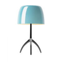 Table lamp Lumiere TL L Dark chrome | turquoise Foscarini Rodolfo Dordoni 1
