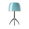 Lampe de table Lumiere TL S DIM Chrome foncé | turquoise Foscarini Rodolfo Dordoni 1