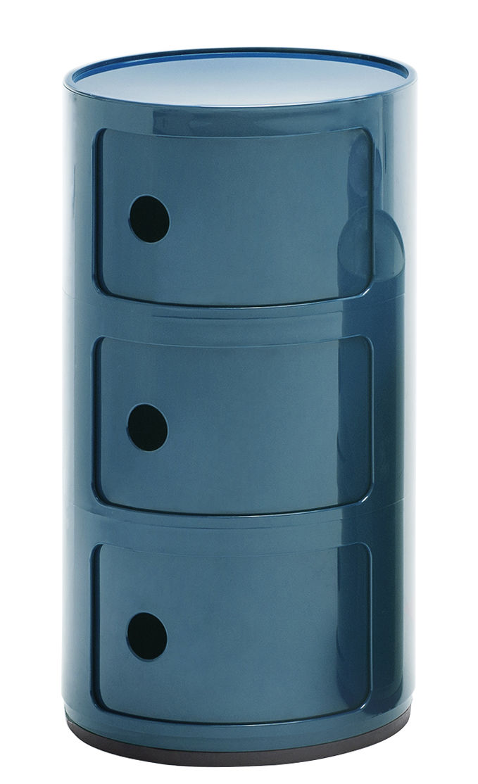 Mobile contenitore Componibili / 3 cassetti Blu Petrolio Kartell Anna Castelli Ferrieri 1
