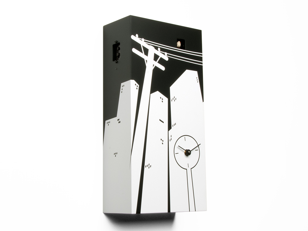 Orologio da parete Cucucity Bianco|Nero Progetti Riccardo Paolino & Matteo Fusi 1