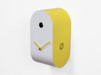 Ρολόι τοίχου από λευκό Cucupola | Κίτρινο Progetti Mattia Cimadoro 1