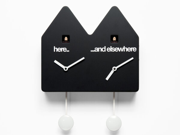 Double Q Wall Clock Black Progetti Alberto Sala 2