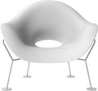 Λευκό πολυθρόνα Pupa | Chromed Qeeboo Andrea Branzi 1
